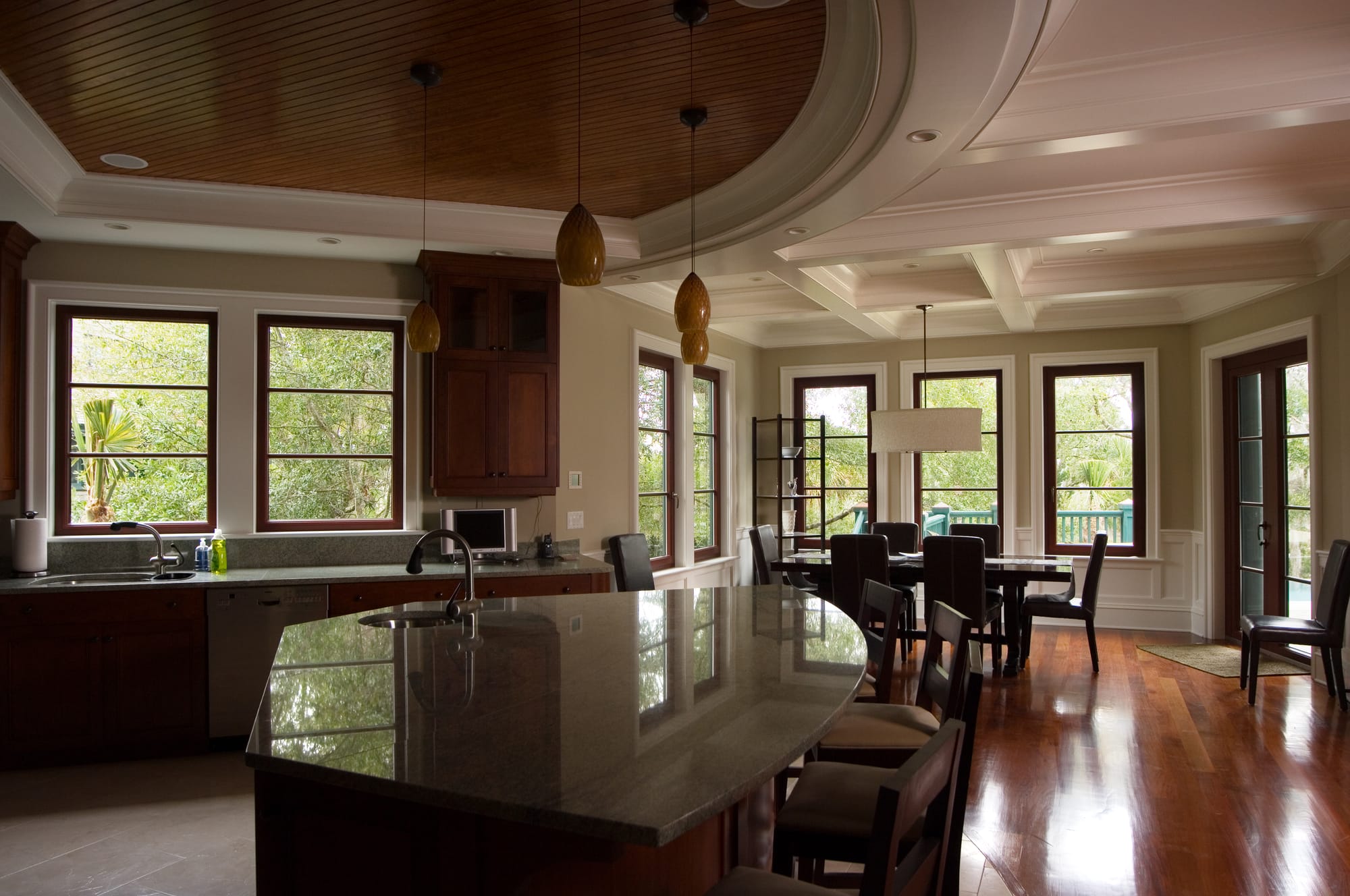 Kitchen and island