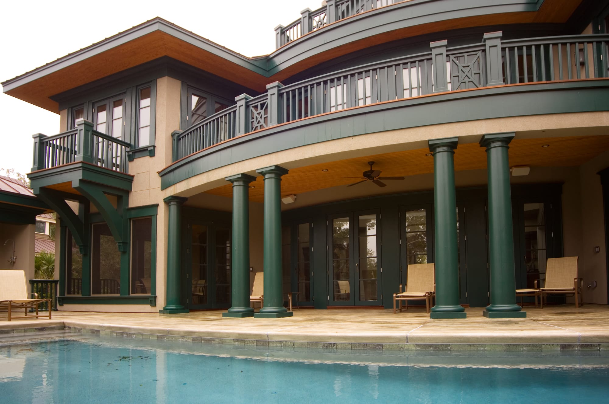Pool elevation and colonnade