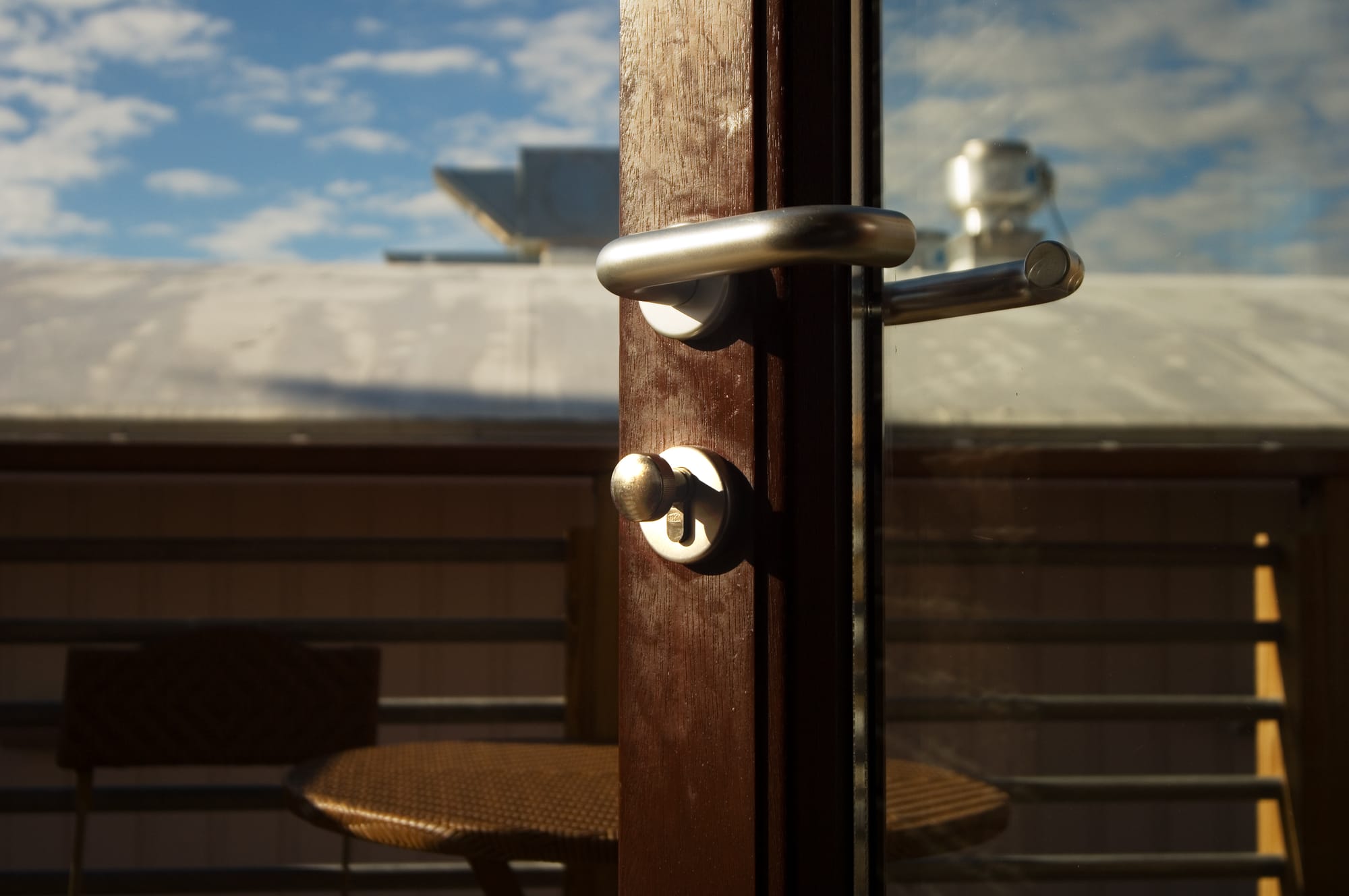 Lever and deadbolt detail
